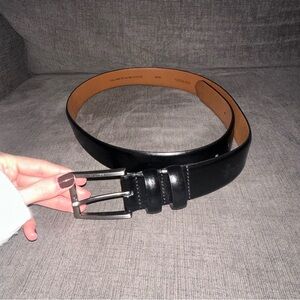 Black Italian Leather Men's Belt